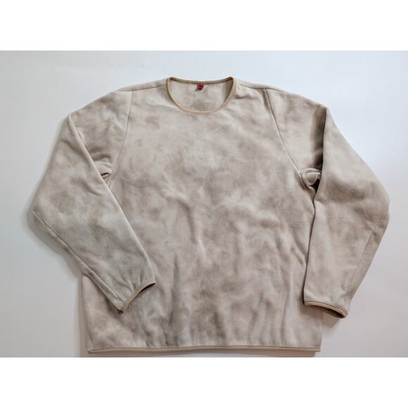 Lululemon Lab Fleece Crew Pullover Diamond Dye Light Ivory Cafe Au Lait Size L - Picture 3 of 10